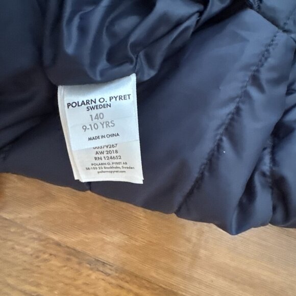 Polarn O. Pyret Winter Jacket Reversible Fleece Hooded Detachable Kids Size 9-10 - Picture 3 of 6